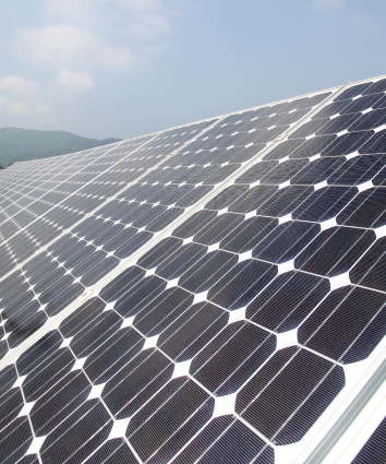 Solar panels in sunlight